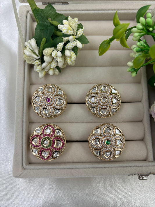 Niv Premium Moissanite Kundan Fingering