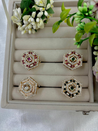 Roya Premium Moissanite Kundan Fingering