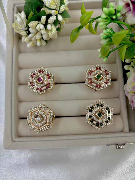 Roya Premium Moissanite Kundan Fingering
