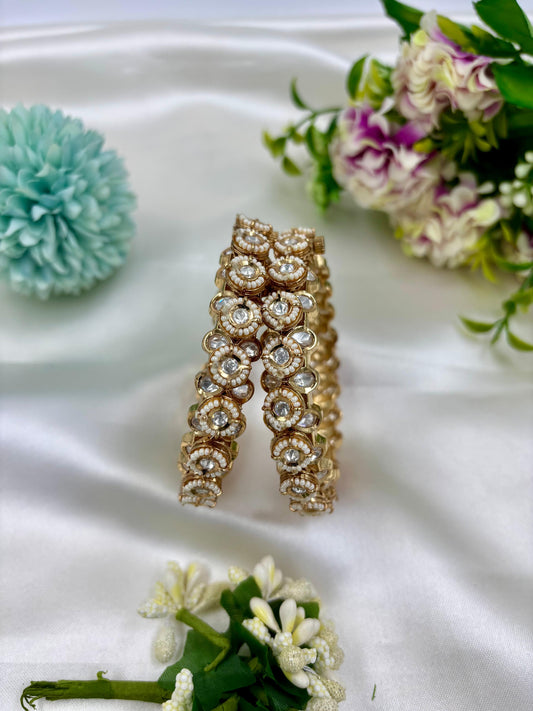 Jevika Moissanite Kundan Pacheli Bangles