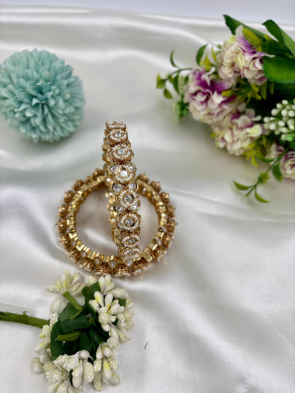 Jevika Moissanite Kundan Pacheli Bangles