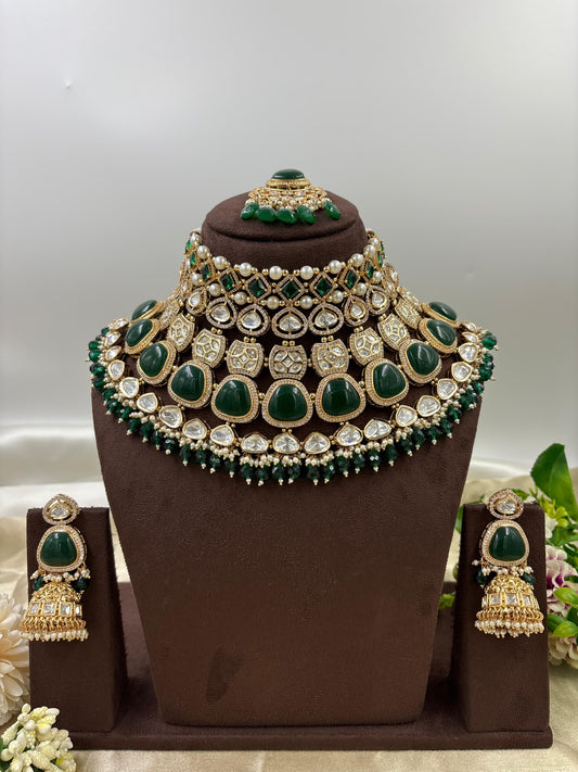 Ubina Premium Moissanite Kundan Bridal set