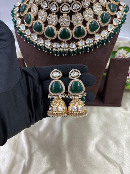Ubina Premium Moissanite Kundan Bridal set