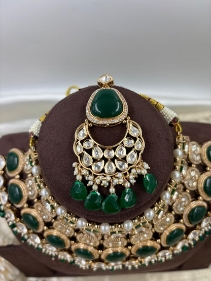 Ubina Premium Moissanite Kundan Bridal set