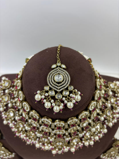 Rivia Premium Moissanite Kundan Semi Bridal Set