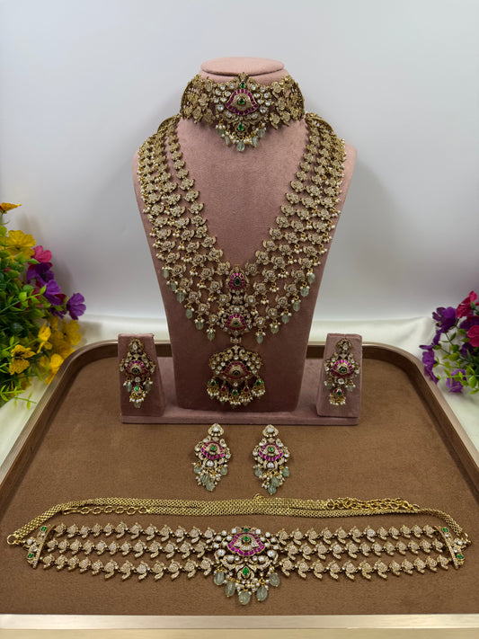 Pallika Jadau Polki South Indian Semi Bridal Set