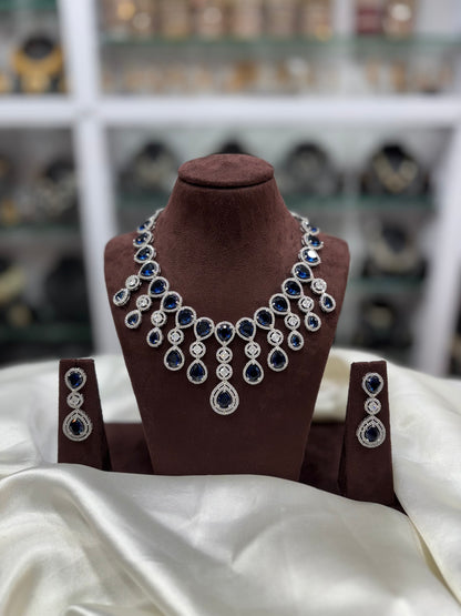 RINA  AMERICAN DIAMOND PREMIUM NECKLACE SET