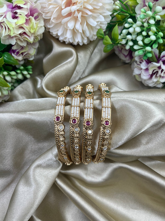 Serene Rajwadi Four Pic Pearl Bangles