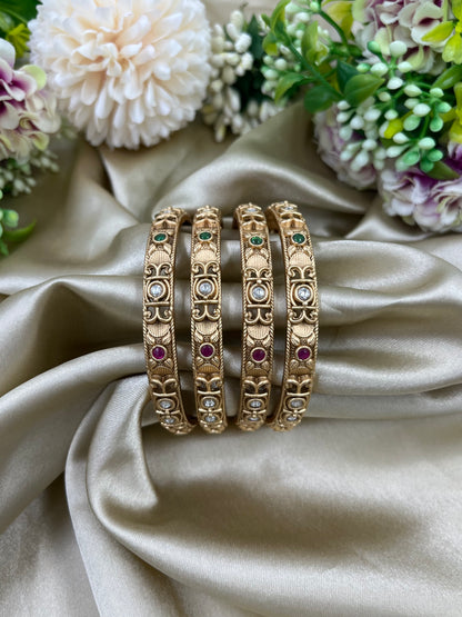 Luxe Rajwadi Four Pic Pearl Bangles