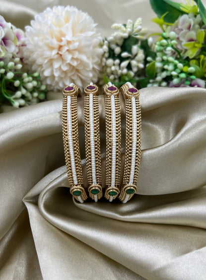 Divine Rajwadi Four Pic Pearl Bangles