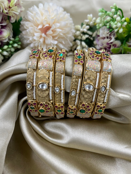 Cultural Rajwadi Six Pic Pearl Bangles