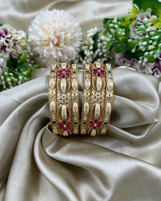 Opulent Rajwadi Six Pic Pearl Bangles