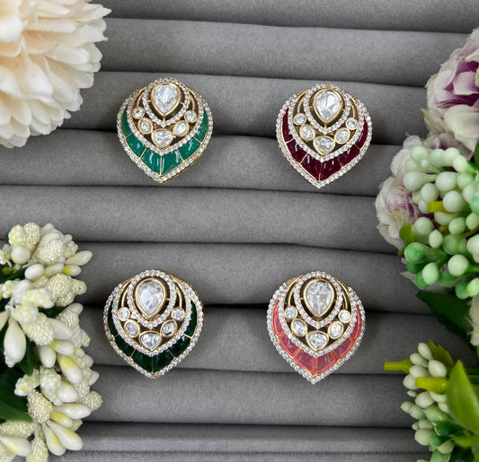 Nayra Moissanite Kundan Ring