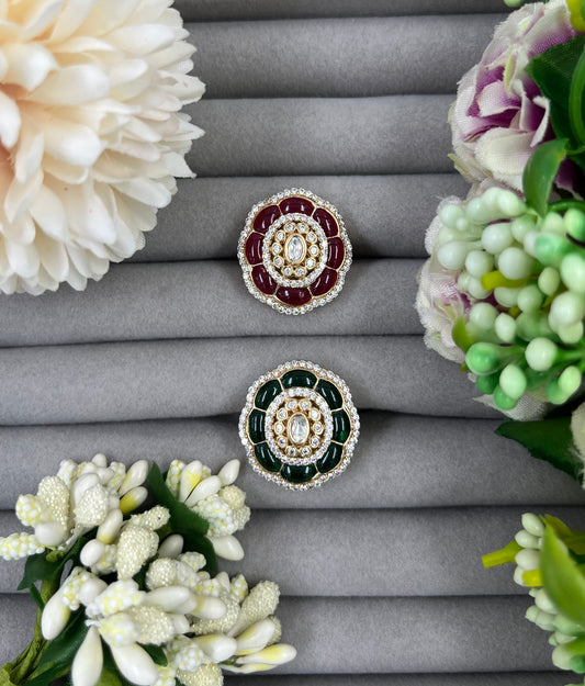 Zevira Moissanite Kundan Ring