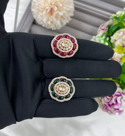 Zevira Moissanite Kundan Ring
