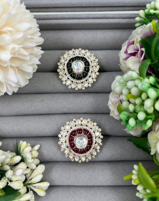 Aarunika Moissanite Kundan Ring