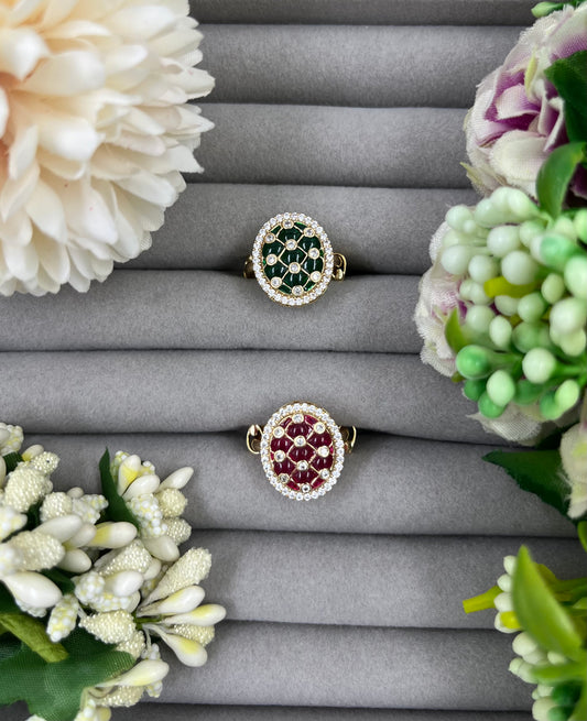 Veluri Moissanite Kundan Ring