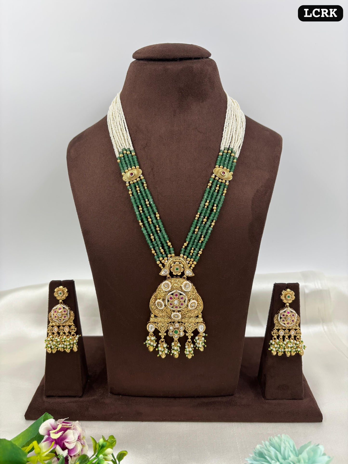 Devika Antique Gold Long Necklace Set