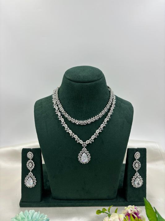 Kritika Sparkling Diamond CZ Necklace Set