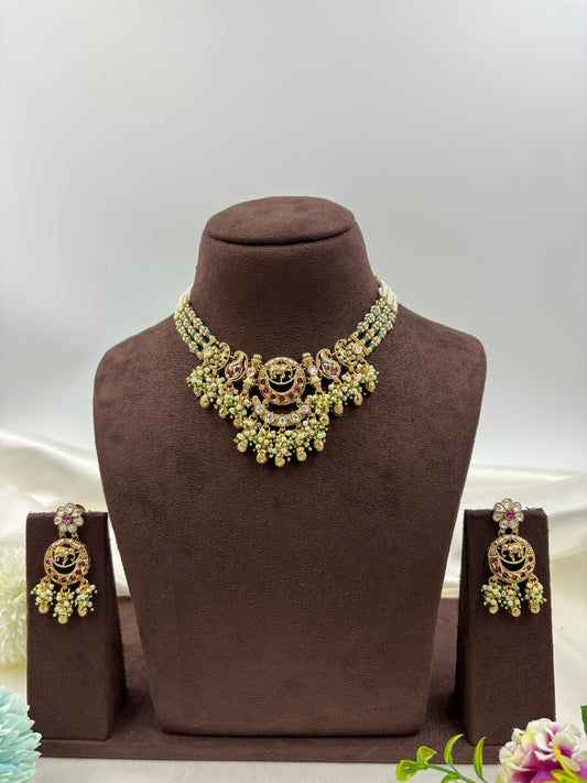 Royal Hathi Antique Gold Necklace set