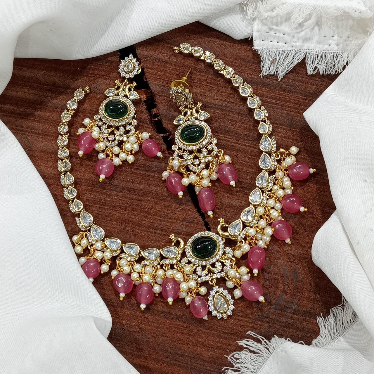 Delicate Peacock Victorian Necklace Set