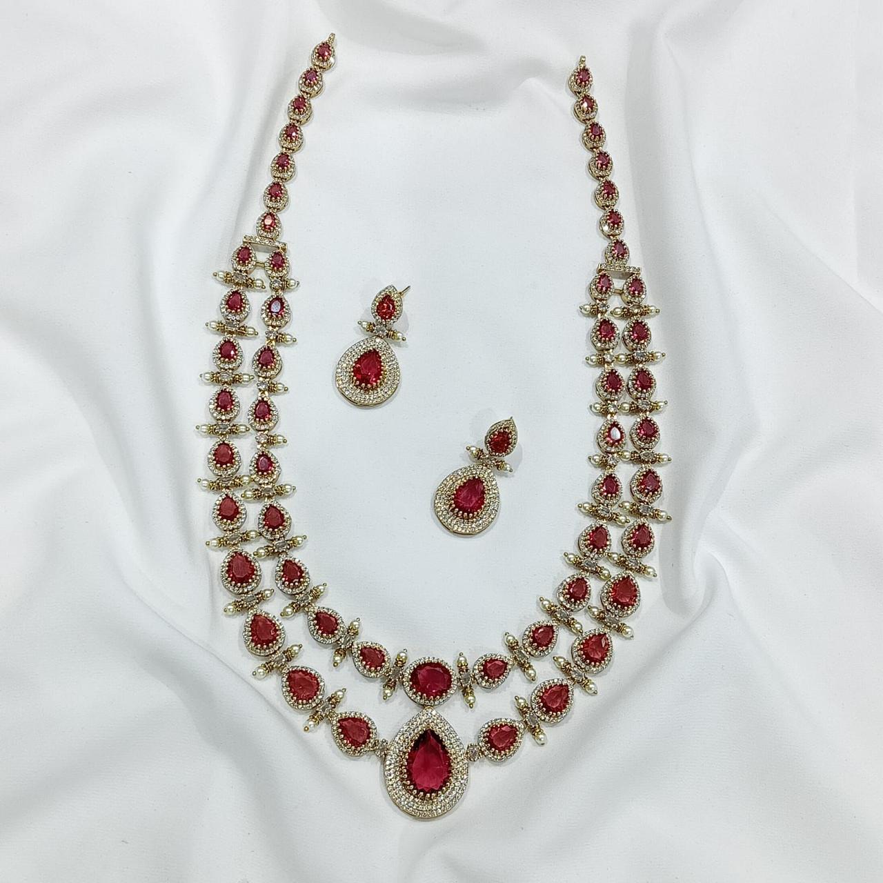 Victorian Double Layer Long Necklace Set