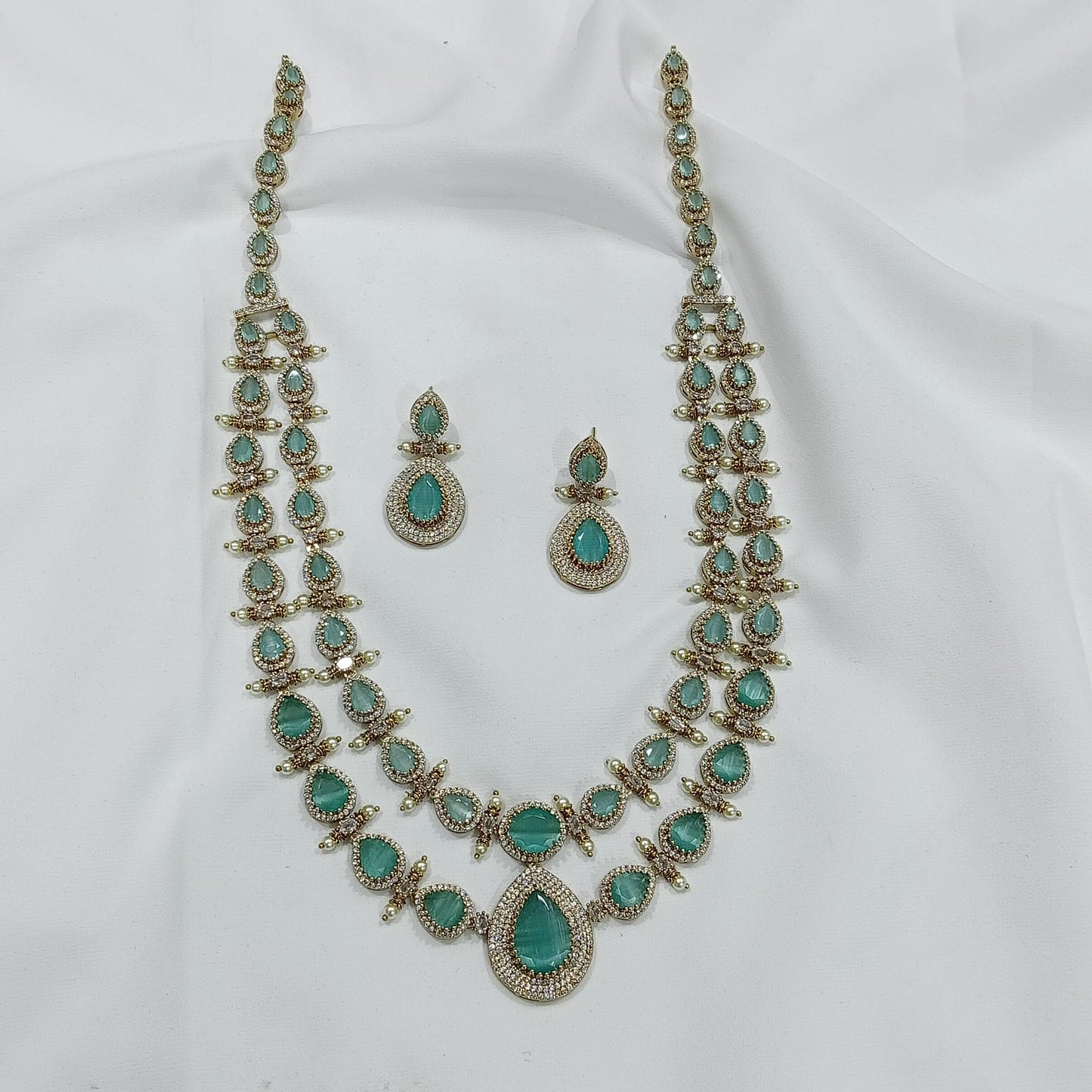 Victorian Double Layer Long Necklace Set