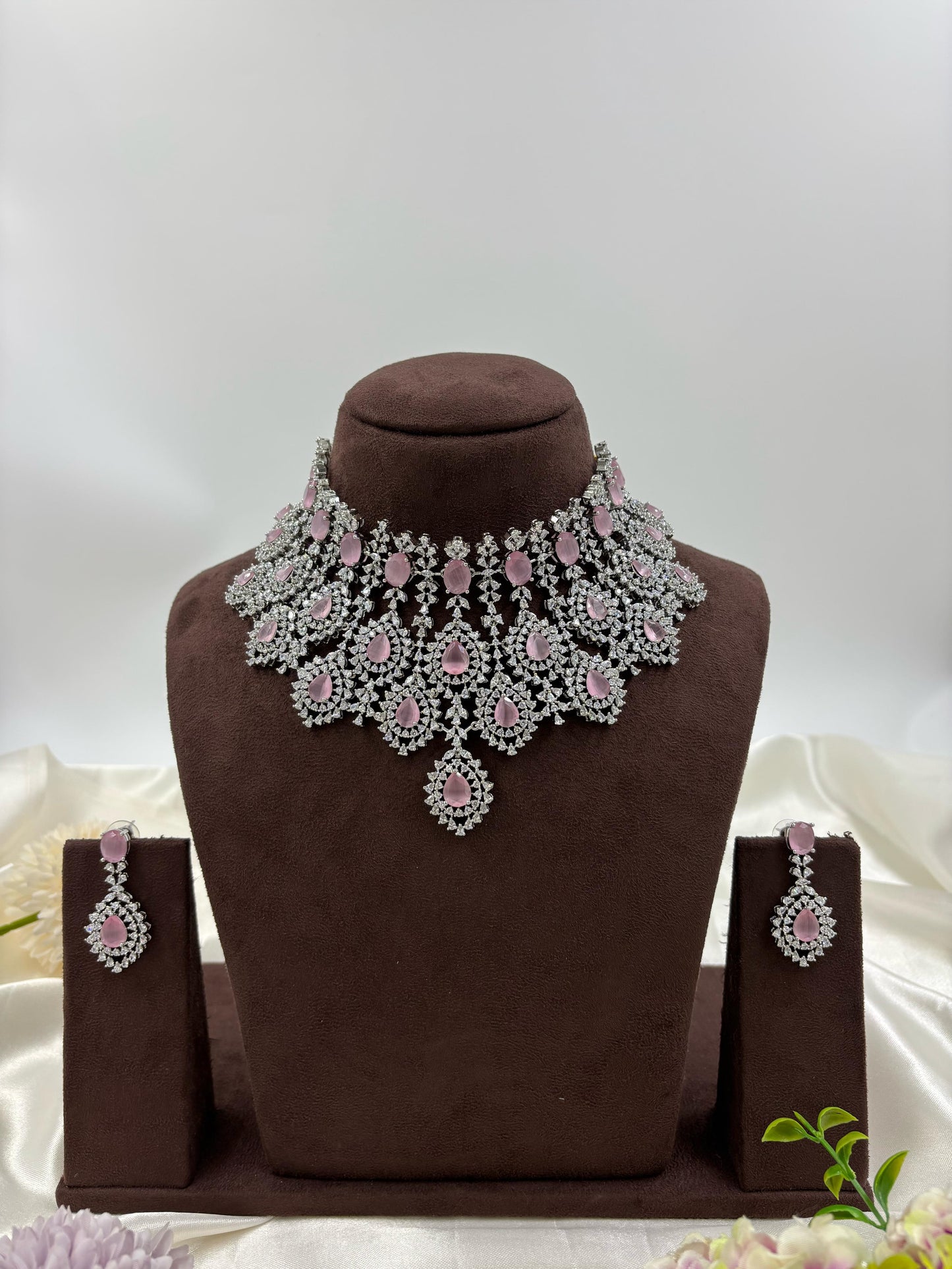 Esha CZ Choker Necklace Set