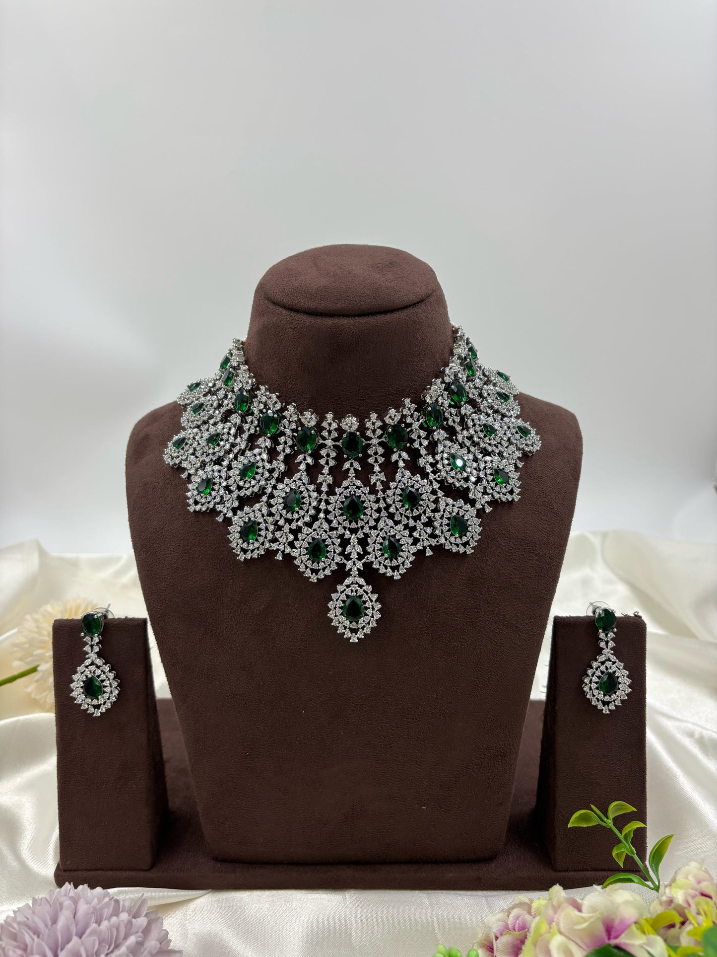 Esha CZ Choker Necklace Set