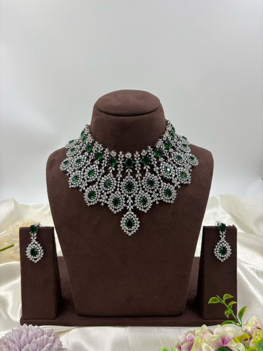 Esha CZ Choker Necklace Set