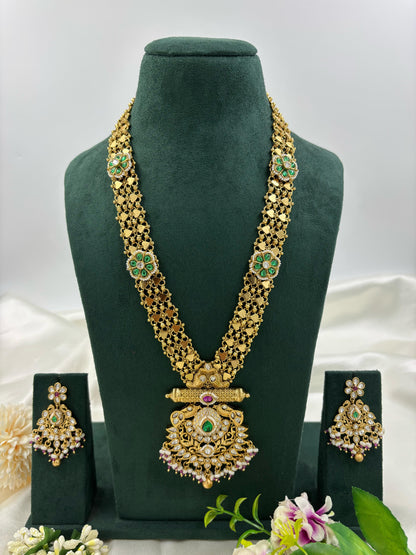 Ovi Antique Gold Long Necklace Set
