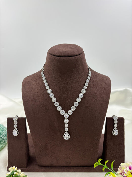 Viza CZ Drop American Necklace Set