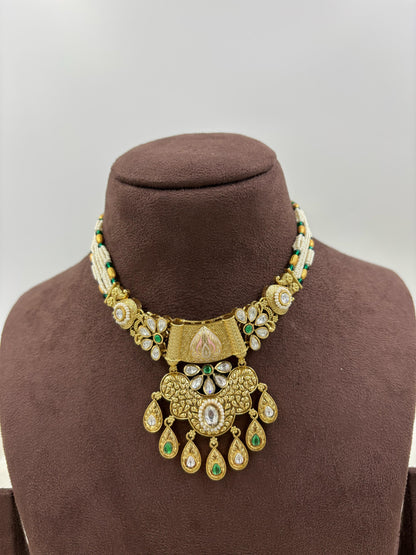 Reeja Antique Gold Necklace Set