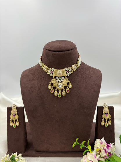 Reeja Antique Gold Necklace Set