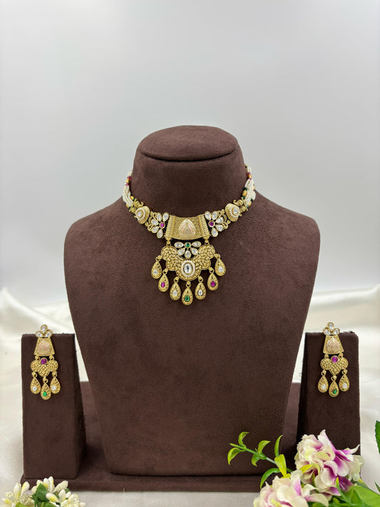 Reeja Antique Gold Necklace Set