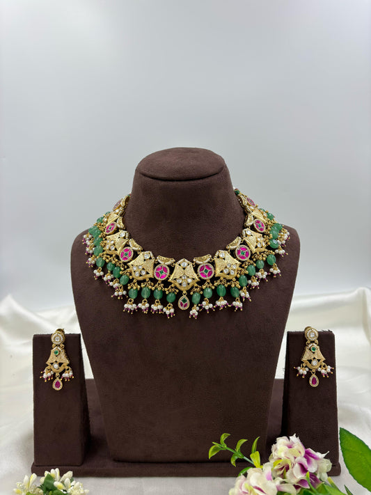 Mamta Antique Gold Choker Necklace Set