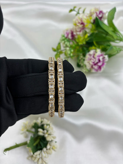 Jiya Moissanite Kundan Premium Bangles Set