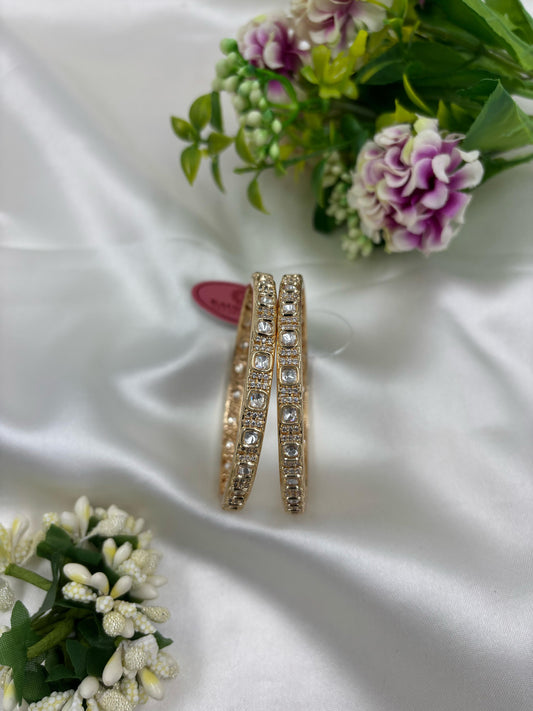 Jiya Moissanite Kundan Premium Bangles Set