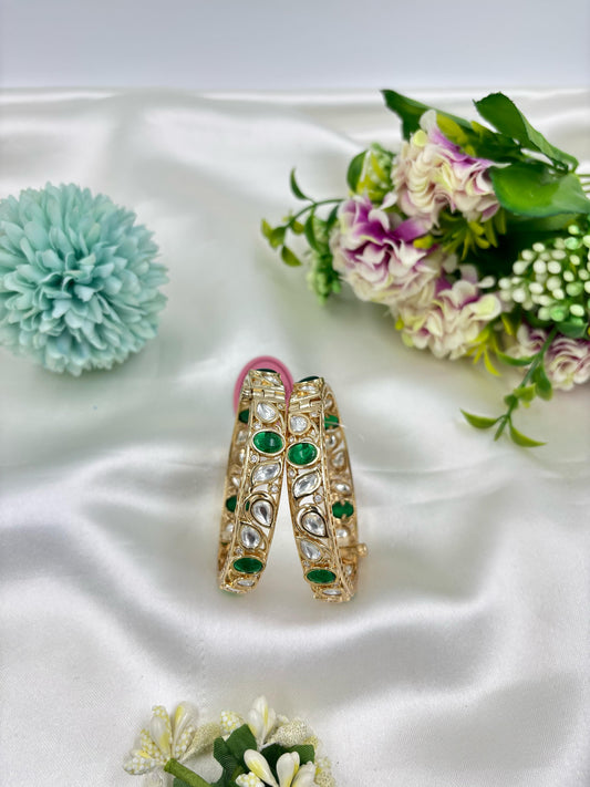 Kavya Moissanite Kundan Premium Bangles Set