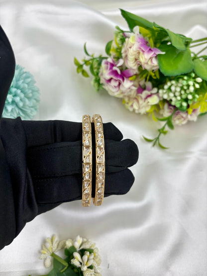 Sahana Moissanite Kundan Premium Bangles Set