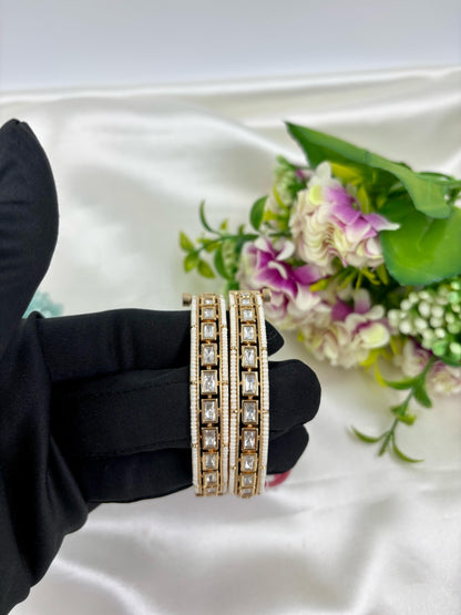 Bhavya Moissanite Kundan Premium Bangles Set