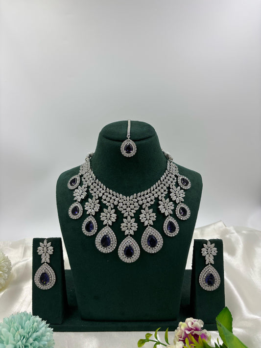 American Floral Drop Necklace Set (Heavy)