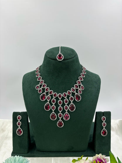 Misha Sparkling Diamond CZ Necklace Set