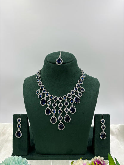 Misha Sparkling Diamond CZ Necklace Set