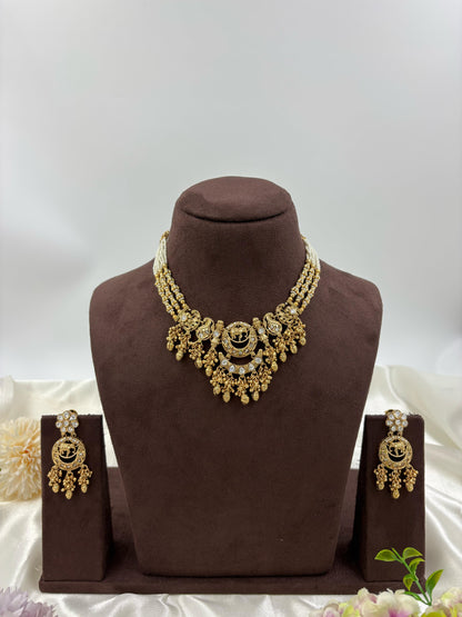 Royal Hathi Antique Gold Necklace set