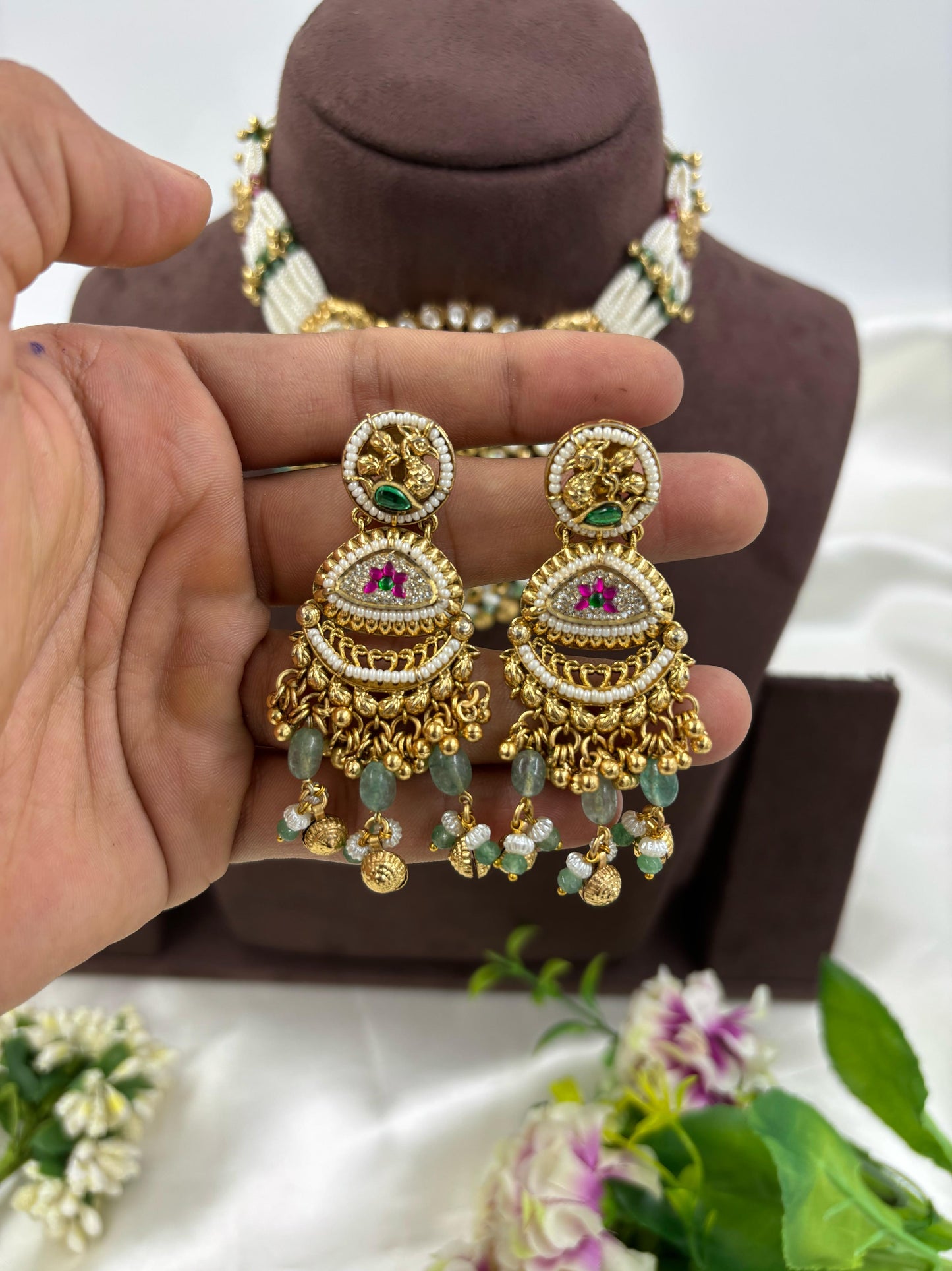 Revathi Premium Antique Gold Necklace Set
