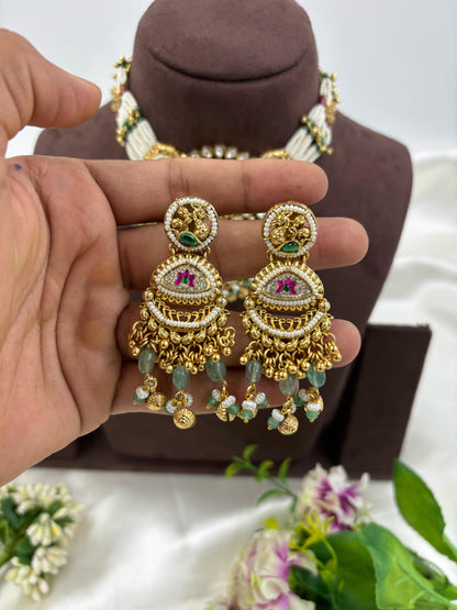 Revathi Premium Antique Gold Necklace Set