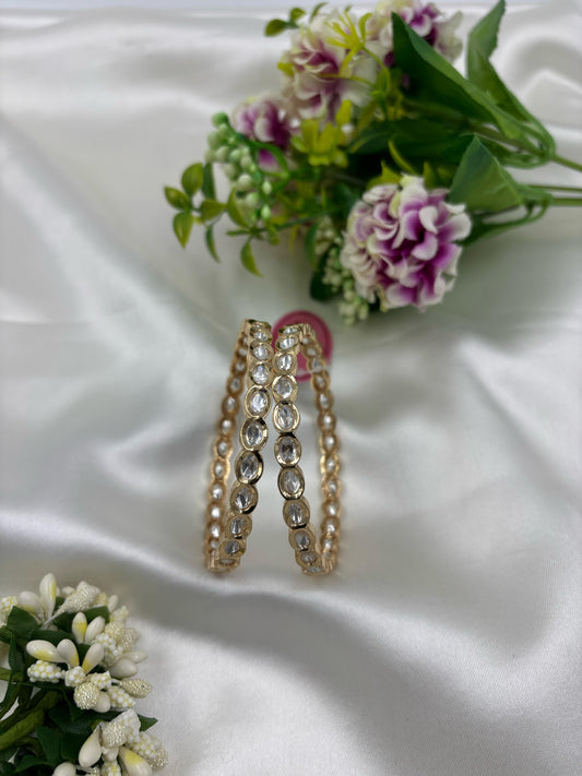 Viana Moissanite Kundan Premium Bangles Set