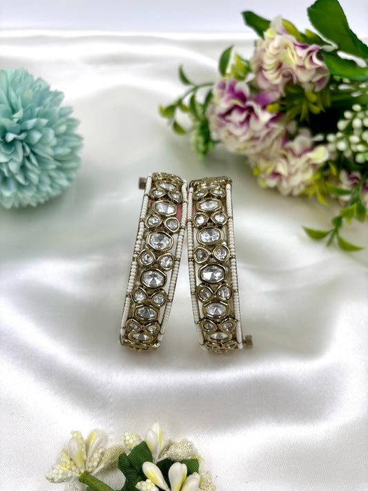 Yamini Moissanite Kundan Premium Bangles Set