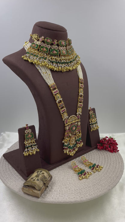 Sura Pachi Kundan Combo Set